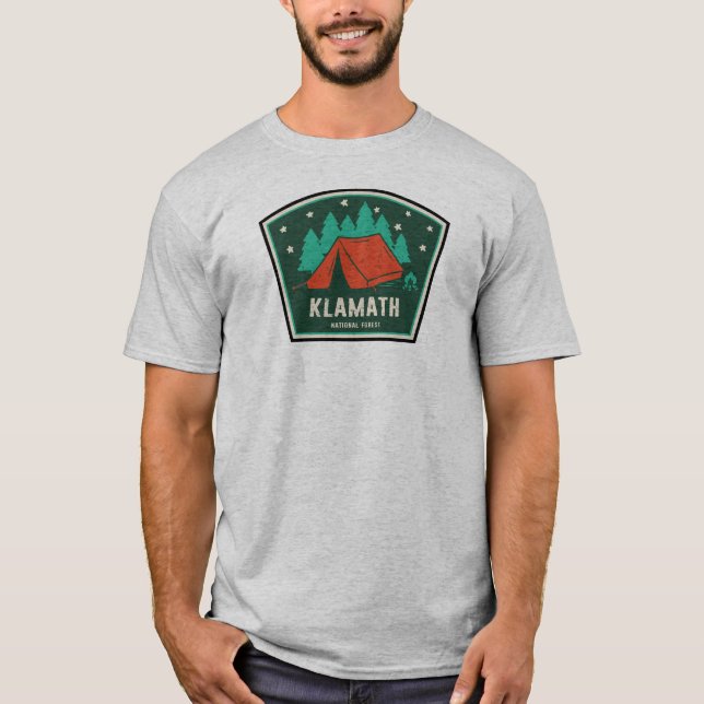 Camiseta Camping Forestal Nacional de Klamath (Anverso)