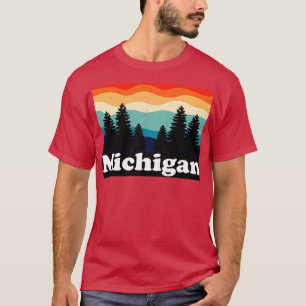 Camiseta Camping Forestal Retro Michigan