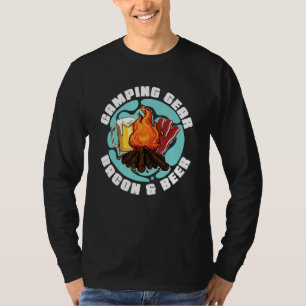 Camiseta Camping Gear Bacon & Beer Barbacoa Desayuno de cer