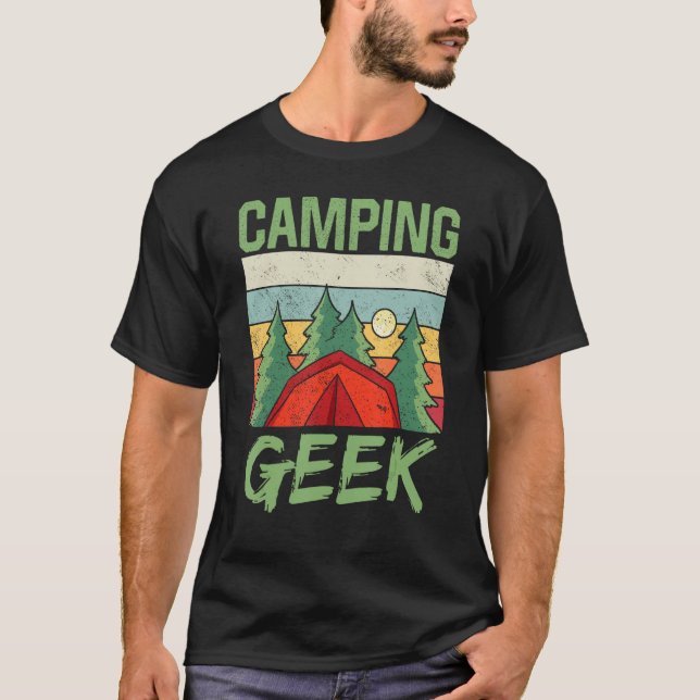 Camiseta Camping Geek Camper Camp Campsite Campfire (Anverso)