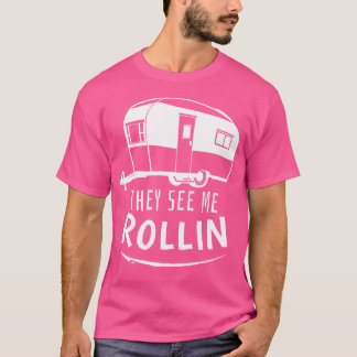 Camiseta Camping Gift Shirt Rv Camper Me Ven Rollin