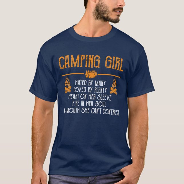 Camiseta Camping Girl Hated By Many Loved By Plenty Heart f (Anverso)