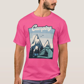 Camiseta Camping Glamping Mochila Campamentos Campista vi