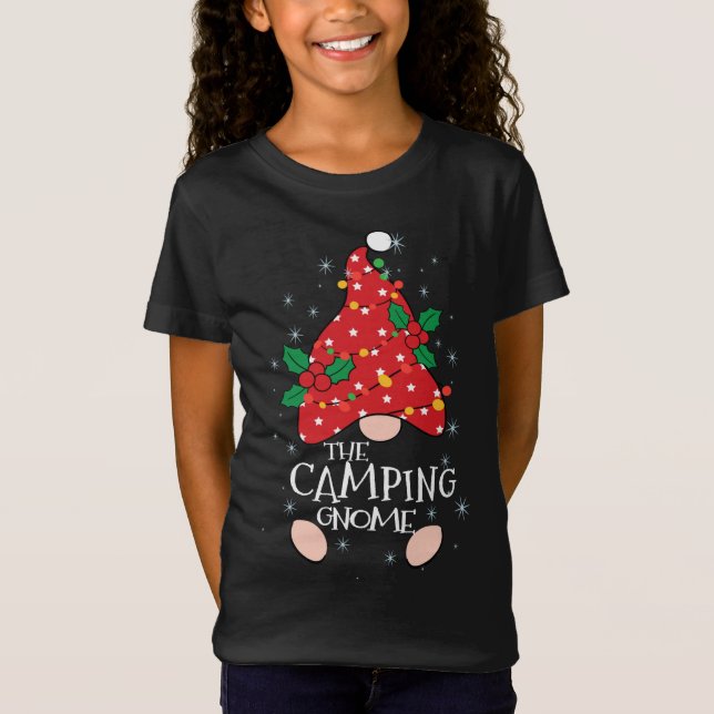 Camiseta Camping Gnome Costume Familia Coincidiendo Gracios (Anverso)