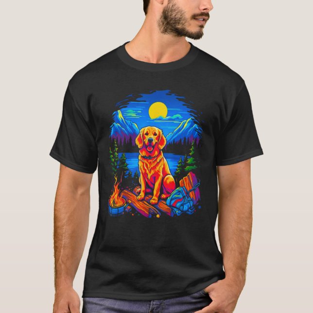 Camiseta Camping Golden Retriever Dog (Anverso)