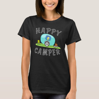 Camiseta Camping   Happy Camping Trailer Camper Tee