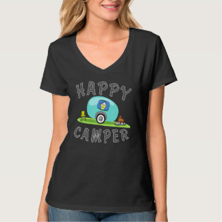 Camiseta Camping   Happy Camping Trailer Camper Tee