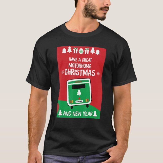 Camiseta Camping Happy Christmas Camping Motorhome Rv (Anverso)