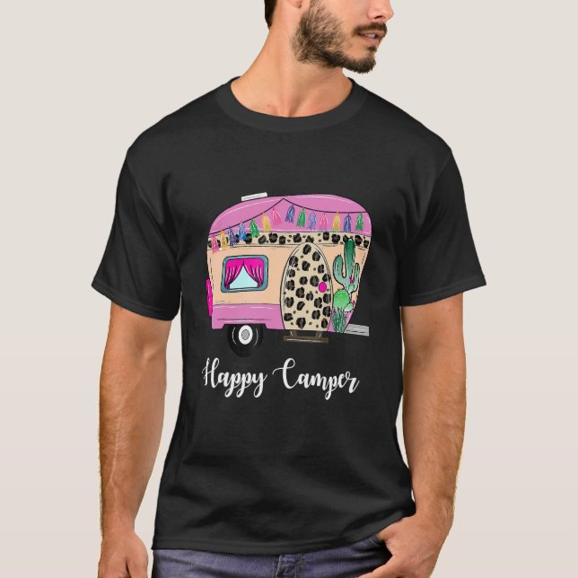 Camiseta Camping Happy Summer Camp Leopard Glamping Hike (Anverso)
