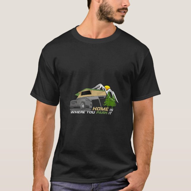 Camiseta Camping Hogar de carpas en la azotea al aire libre (Anverso)