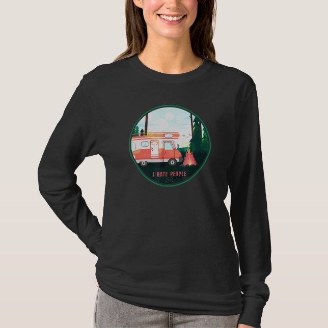 Camiseta Camping I Hate People Motorhome Campervan (Anverso)