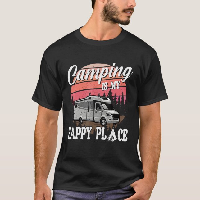 Camiseta Camping Is My Happy Place Camping Hiking (Anverso)