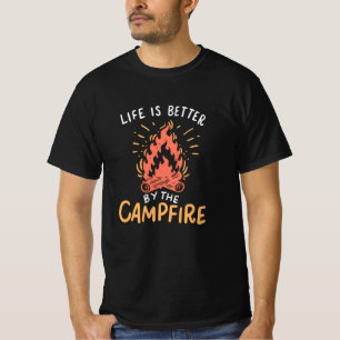 Camiseta Camping - La Vida Es Mejor En La Fogata