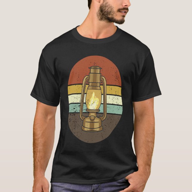 Camiseta Camping Lantern 60s 70s Style Camping Lover Retro  (Anverso)