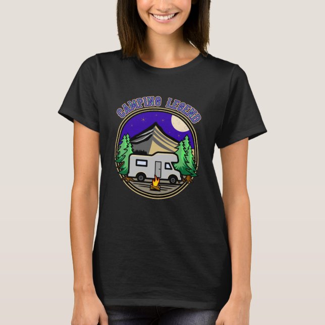 Camiseta Camping Leyenda RV Motor Hogar Hombres Mujeres Niñ (Anverso)