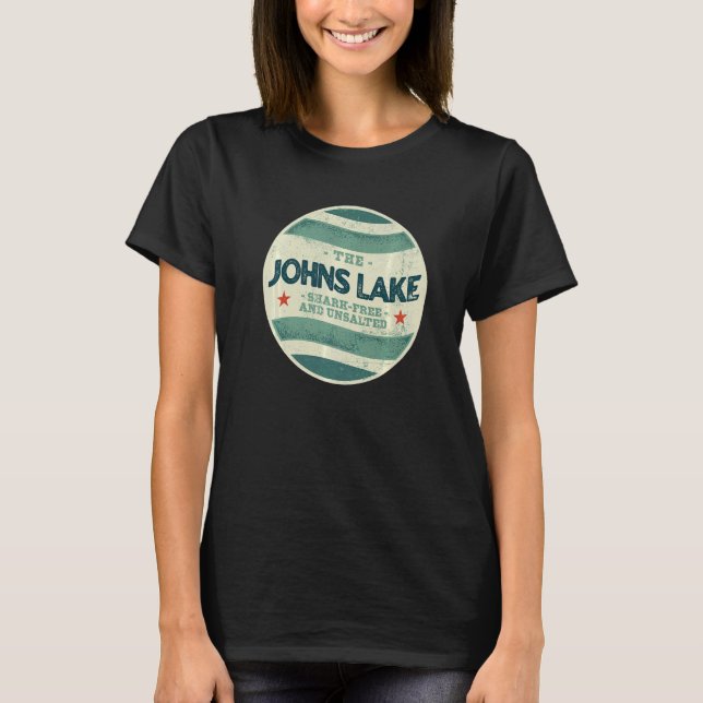 Camiseta Camping libre de tiburón en el lago Johns, Florida (Anverso)