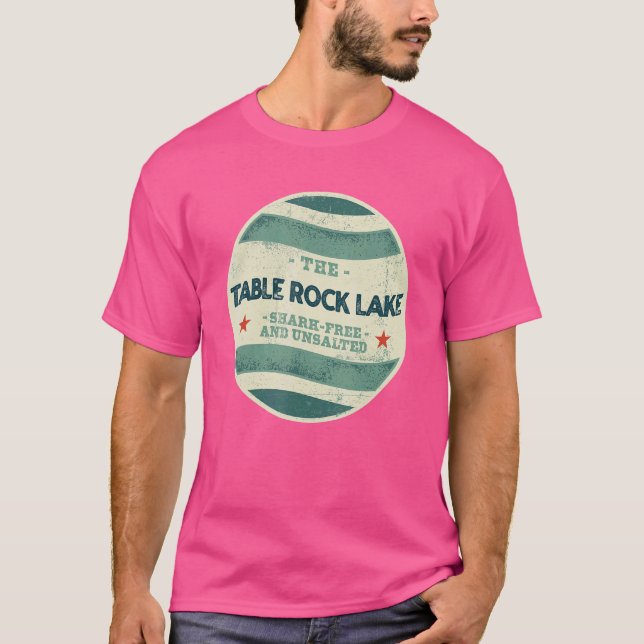 Camiseta Camping libre y no salado de tiburón de la roca de (Anverso)