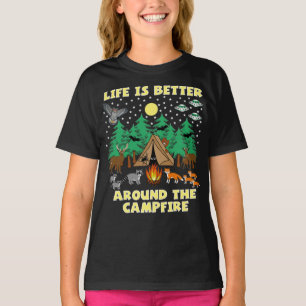 Camiseta CAMPING-LIFE ES MEJOR, Gracioso Camping Con Critte