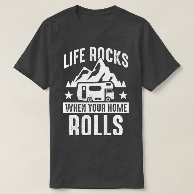 Camiseta Camping Life se sacude cuando tu casa pasa Caravan (Diseño del anverso)