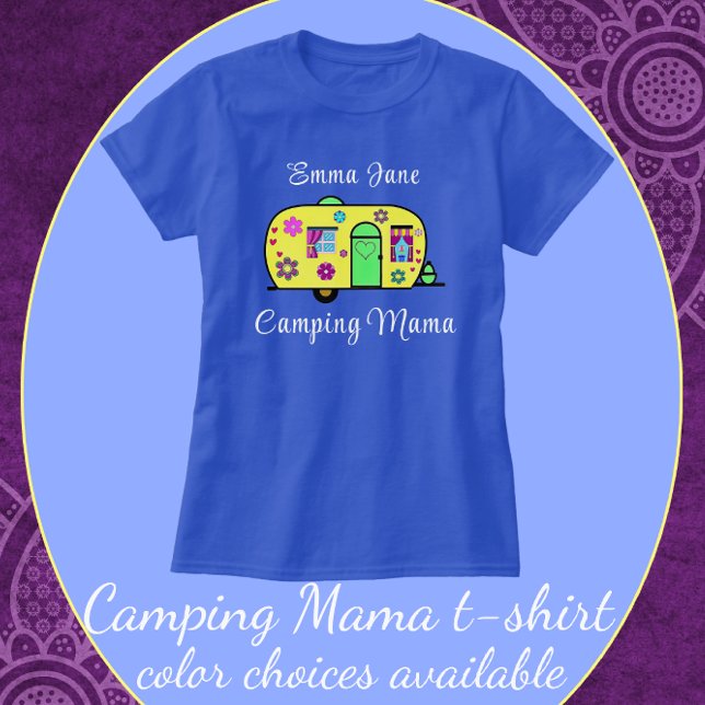 Camiseta Camping Mama Sweet Camper Trailer con nombre (Subido por el creador)