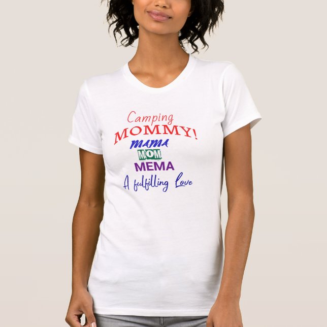 Camiseta ¡Camping mamá! Tipografía (Anverso)