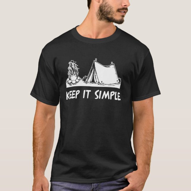 Camiseta Camping Manténgalo Simple (Anverso)