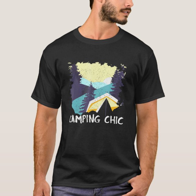 Camiseta Camping Moda verano Camping Tropical Pareja Camper (Anverso)