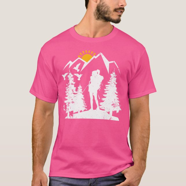 Camiseta Camping Mountains Al Aire Libre Funny Camping Send (Anverso)