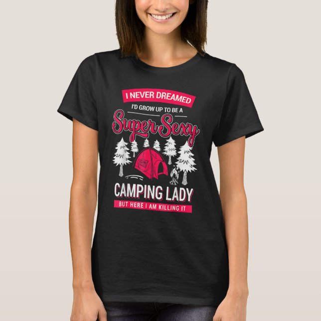 Camiseta Camping Mujeres Camper RV Vacaciones Camping Mujer (Anverso)