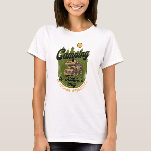 Camiseta Camping Naturas Camino Alimentar Mosquitos Motorho (Anverso)