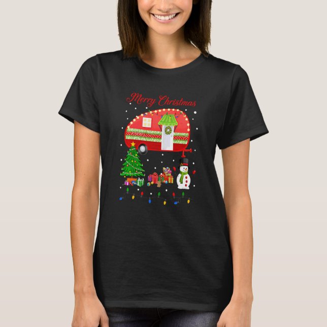Camiseta Camping Navidades Feliz Camper Xmas Camp para homb (Anverso)