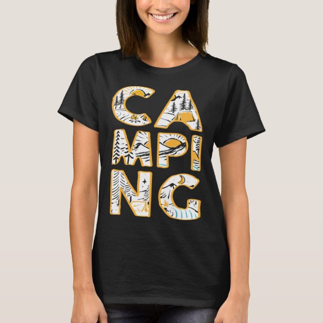 Camiseta Camping outdoor hiking camper cute graphic (Anverso)