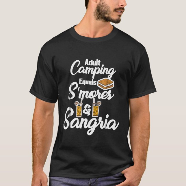 Camiseta Camping para adultos es igual a Smores Sangria Fun (Anverso)