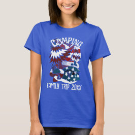 Camiseta Camping Patriótico Family Trip Year T-Shirt