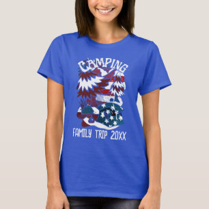 Camiseta Camping Patriótico Family Trip Year T-Shirt
