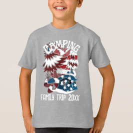 Camiseta Camping Patriótico Family Trip Year T-Shirt