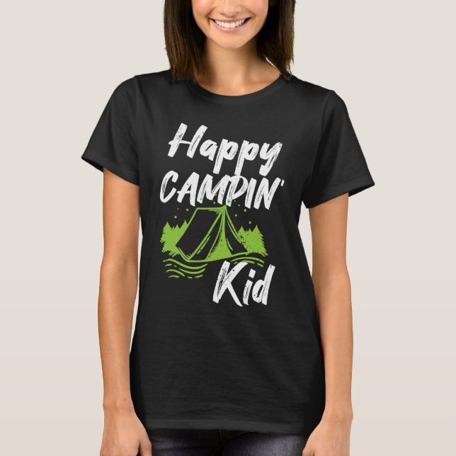 Camiseta Camping Puns Happy Campin' Kid Boys Girls Children (Anverso)