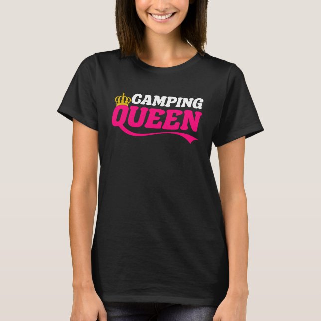 Camiseta Camping Queen Caravan Camping Camper Camper Campi  (Anverso)