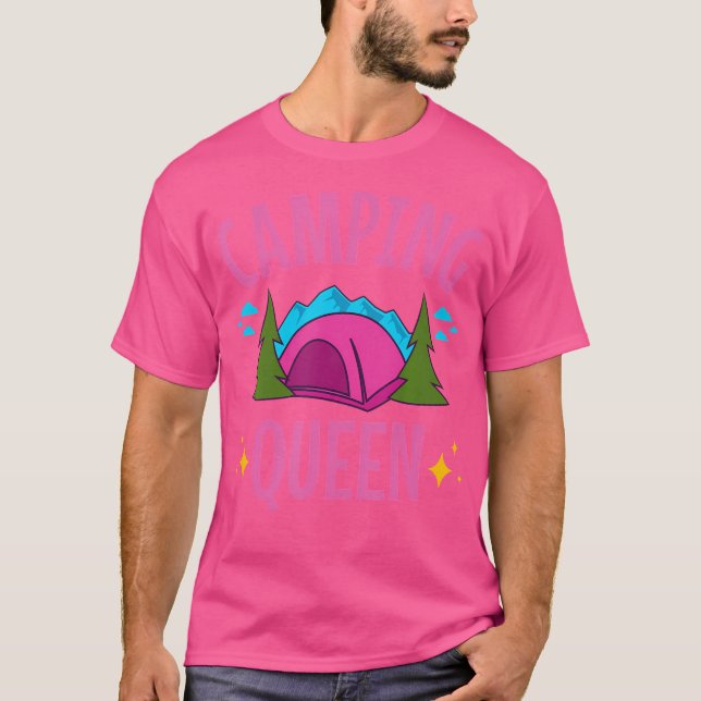 Camiseta Camping Queen, Chicas del campamento de tiendas (Anverso)