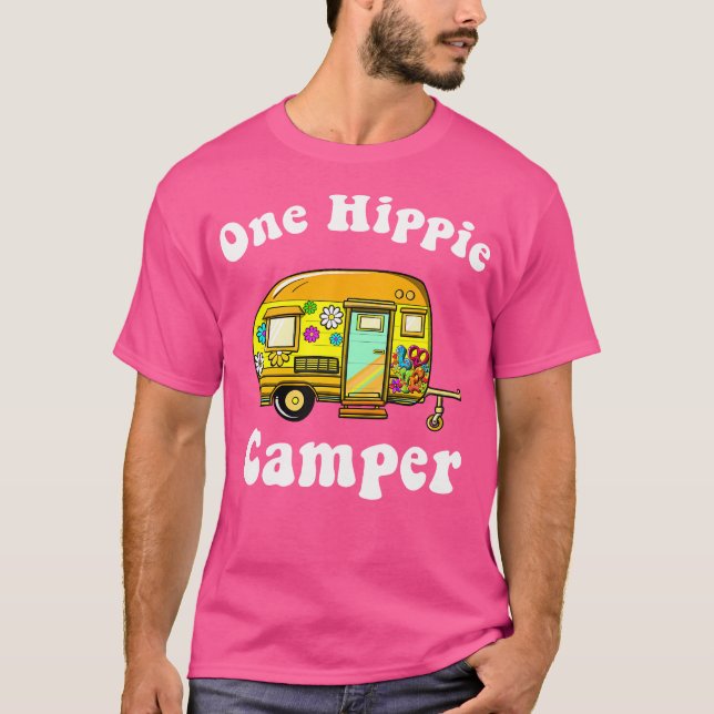 Camiseta Camping Retro 60S 70S Gracioso Camping Hippie Rv (Anverso)