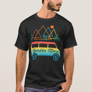 Camiseta Camping Retro Camper Van Vintage Sunset Mountains