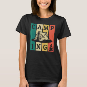 Camiseta Camping Retro Tiras de carpas Glamping Camping Cam