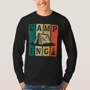 Camiseta Camping Retro Tiras de carpas Glamping Camping Cam
