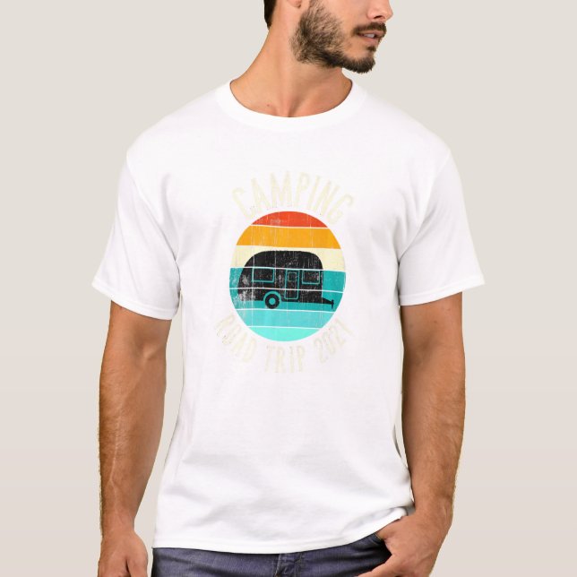 Camiseta Camping Road Trip 2021 Caravan Camper (Anverso)