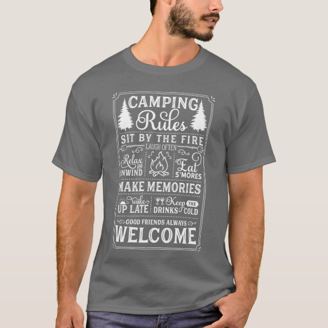 Camiseta Camping Rules Camping Lover Campfire Adventure gif (Anverso)