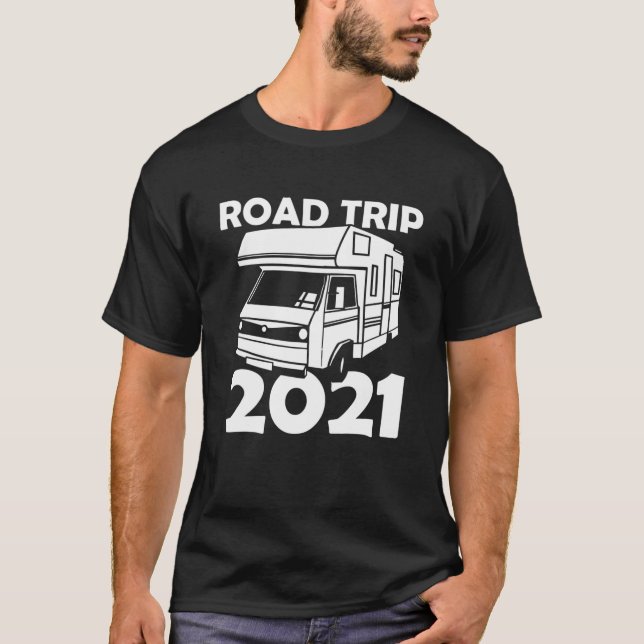 Camiseta Camping RV Camper Road Trip 2021 (Anverso)