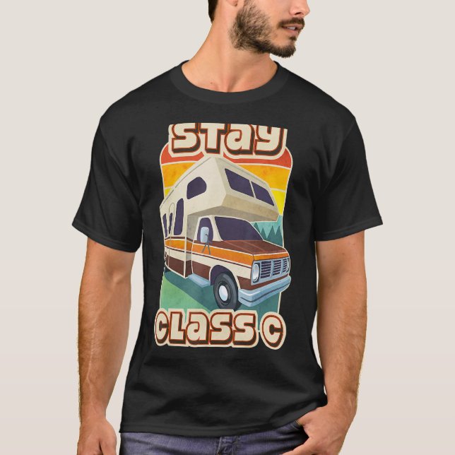 Camiseta Camping Rv Clásico de Clase C (Anverso)