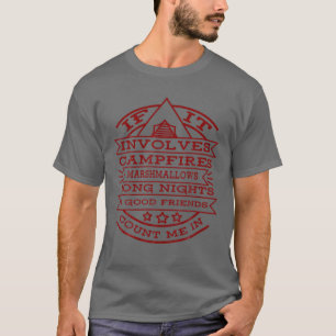 Camiseta Camping S Campfire Marshmallow Nights Good Frith