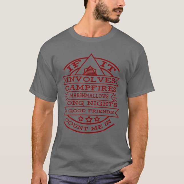 Camiseta Camping S Campfire Marshmallow Nights Good Frith (Anverso)