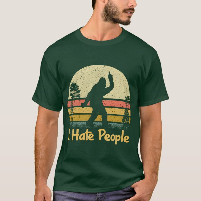 Camiseta Camping Sasquatch Dedo Medio Odio retro (Anverso)